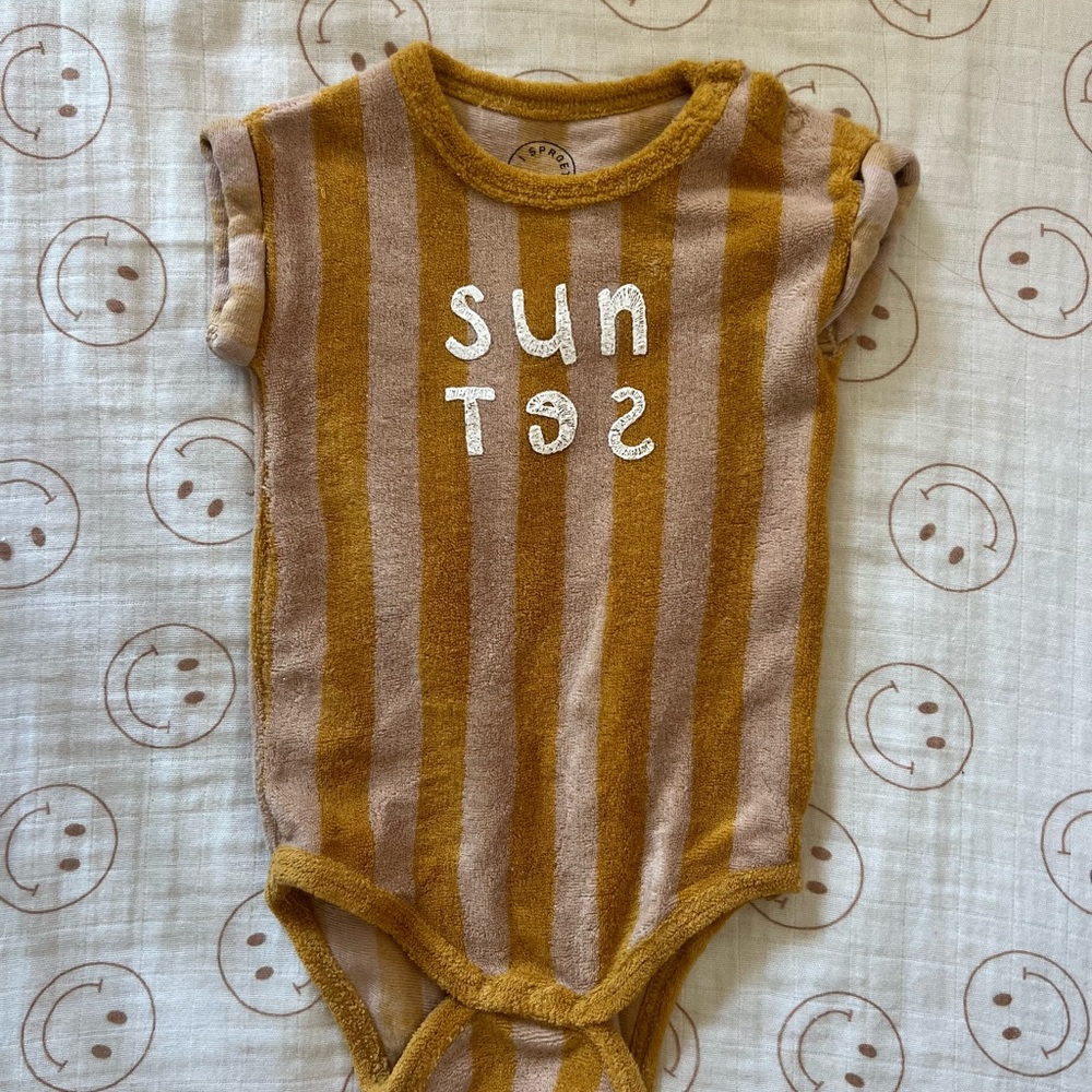 Sunset Striped terry cloth Bodysuit
